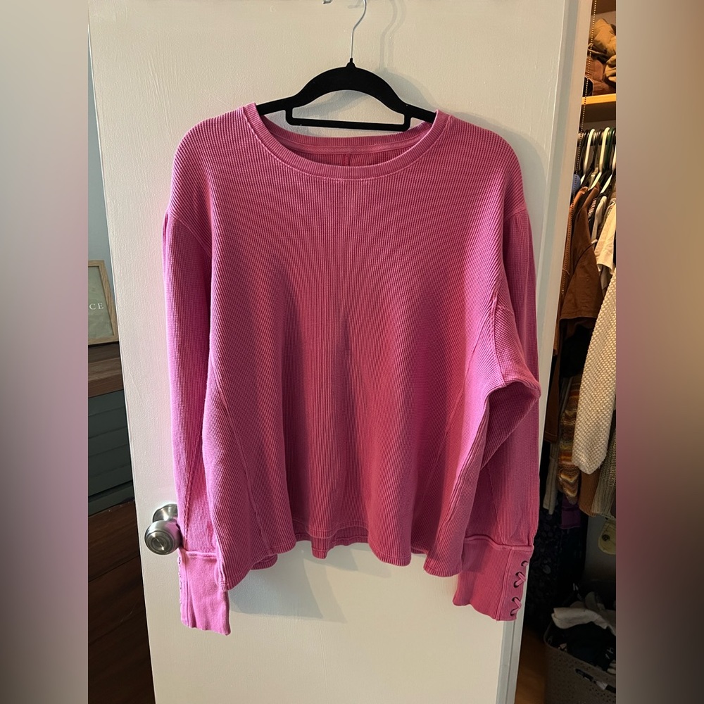 Free People We The Free Lapis Cuff Long Sleeve Plumdrop Large NWT